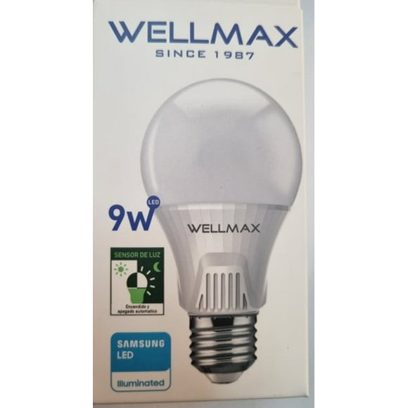 AMPOLLETA CON SENSOR CREPUSCULAR 9W WELLMAX