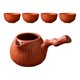 thumbnail image 2 of Tetera De Cerámica Con Juego De Tazas Duradera Con Asa Lateral Para La Cocina Del Hogar Del Hotel Rojo, 2 of 5