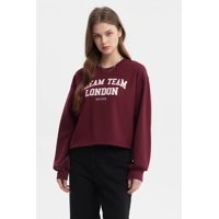 Fashionspark - Polerón Mujer Crop Nuevo Rojo