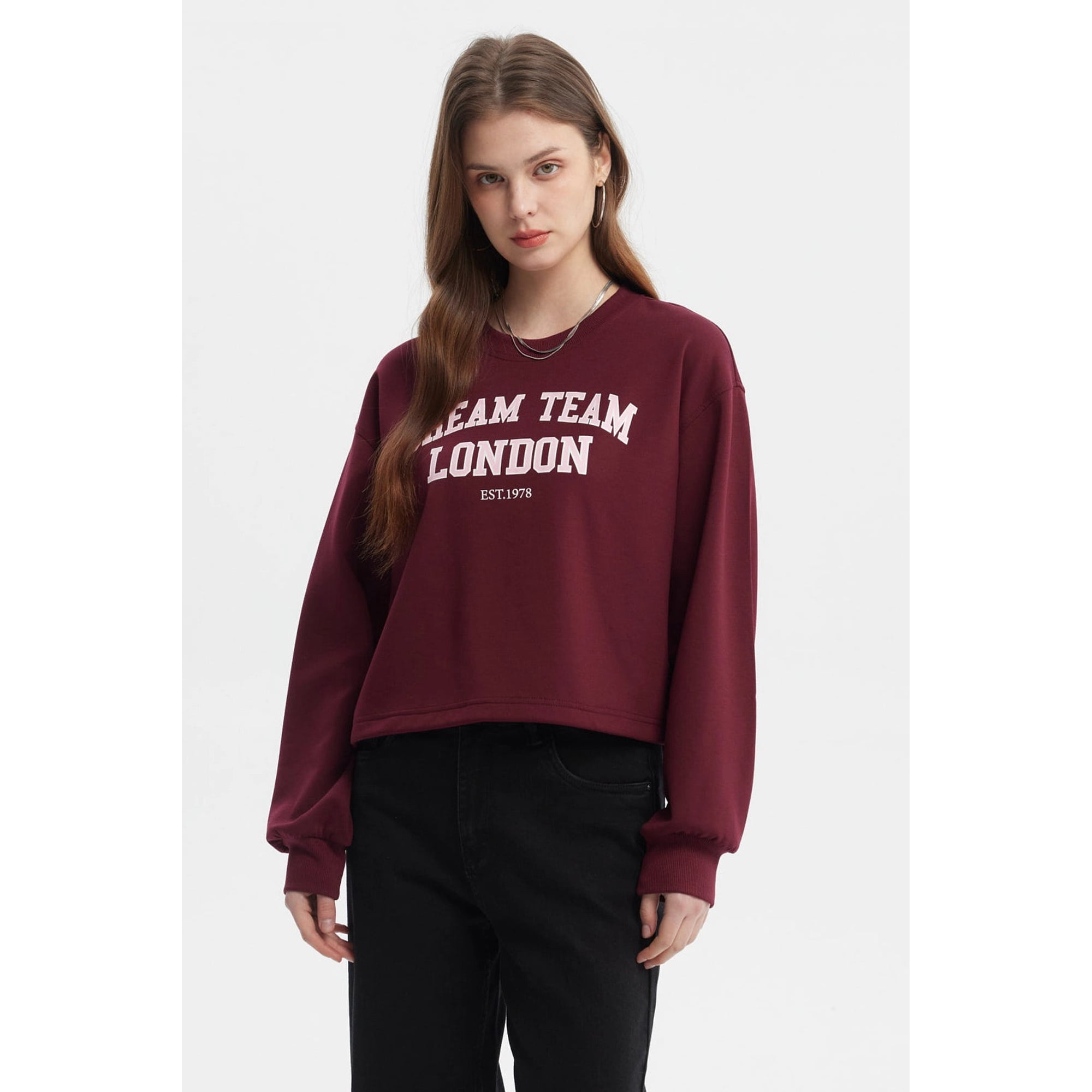 Fashionspark - Polerón Mujer Crop Nuevo Rojo