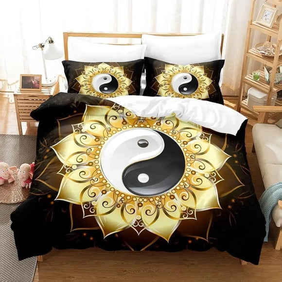 x2165 Bed SheetsColorful yin and yang made of color combinations Bedding Set Twin Full Size Adult Kid Bedroom Duvet cover Sets 3-Piece Bedding Set (1 Duvet Cover + 2 Pillow Shams) nj2165