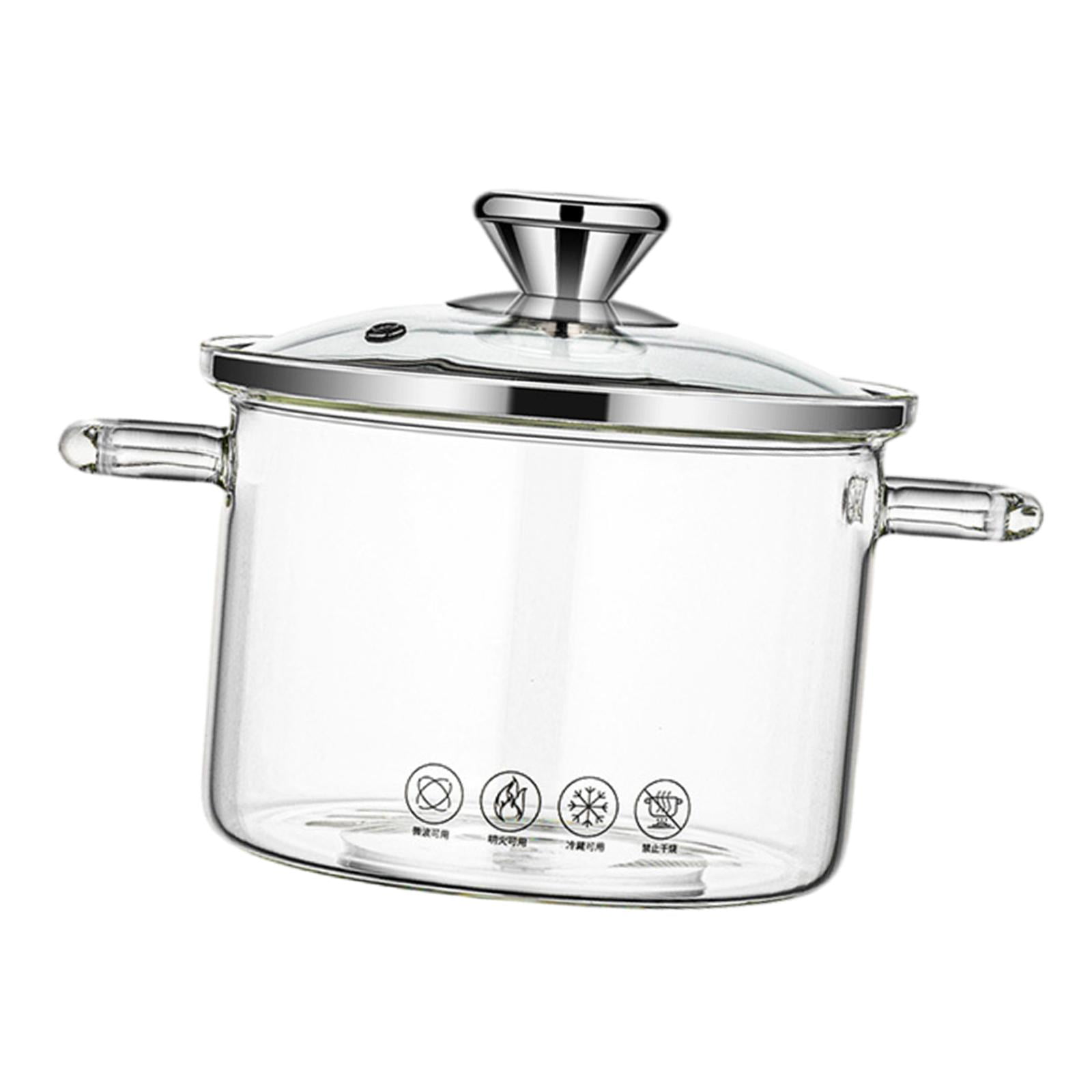 Bothyi - Olla De Vidrio Transparente Gruesa Para Estufa Con Tapa Para Leche, Fideos Y Pasta