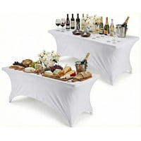 Eoland - Pack X2 Funda Mantel Spandex 183X75X75 Color Blanco