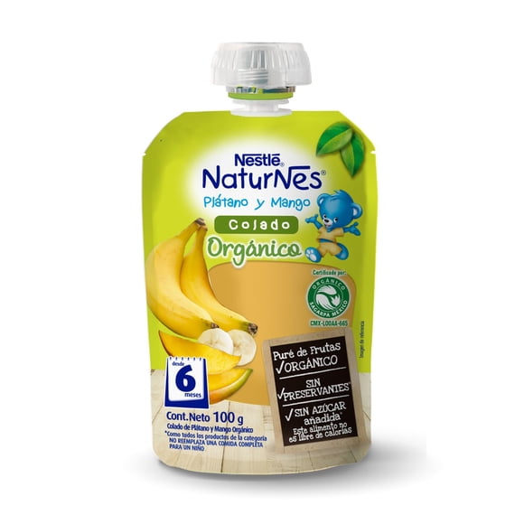 Compota Orgánica Plátano Mango, 100 g