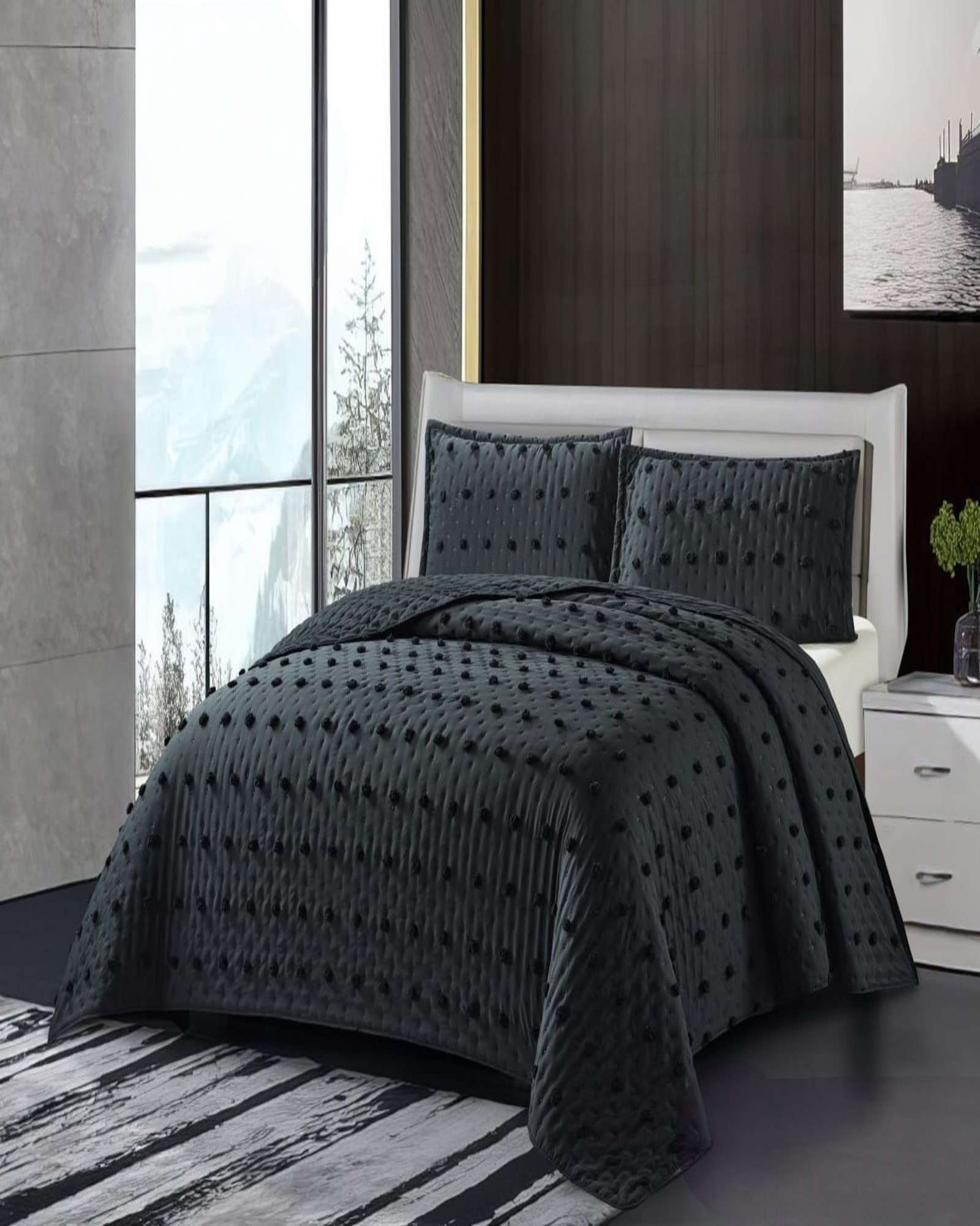 Tengfei - Cobertor Colcha Quilt Tufting De Lujo Suave Plaza Y Media