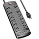 thumbnail image 1 of Regleta Con Protector Contra Sobretensiones 12 Enchufes Y 4 Puertos Usb Cable De 1 8 M, 1 of 7