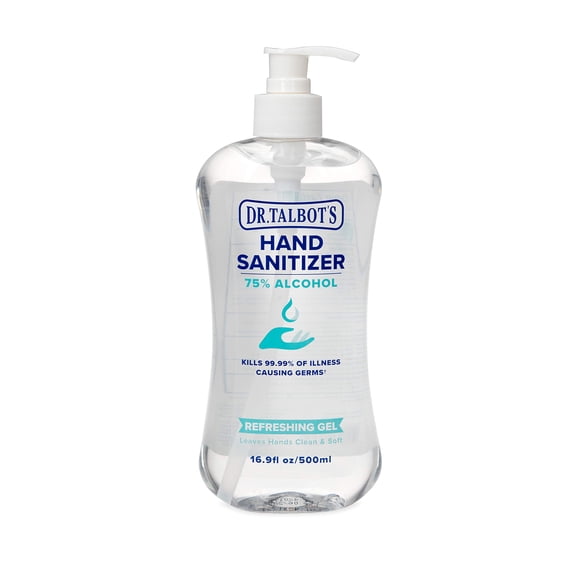 Gel Refrescante Desinfectante de Manos Dr. Talbot's con Bomba Fácil, Sin Fragancia, 500 ml