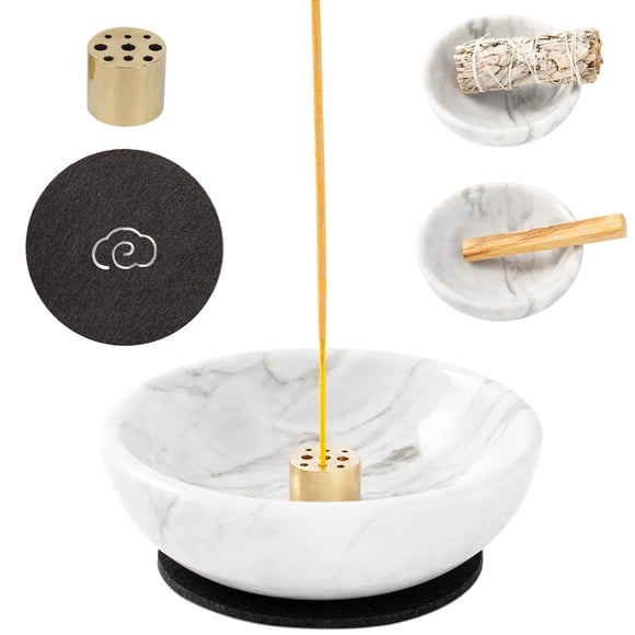 Quemador de incienso Fasolahome 4 en 1 con soporte Palo Santo de mármol