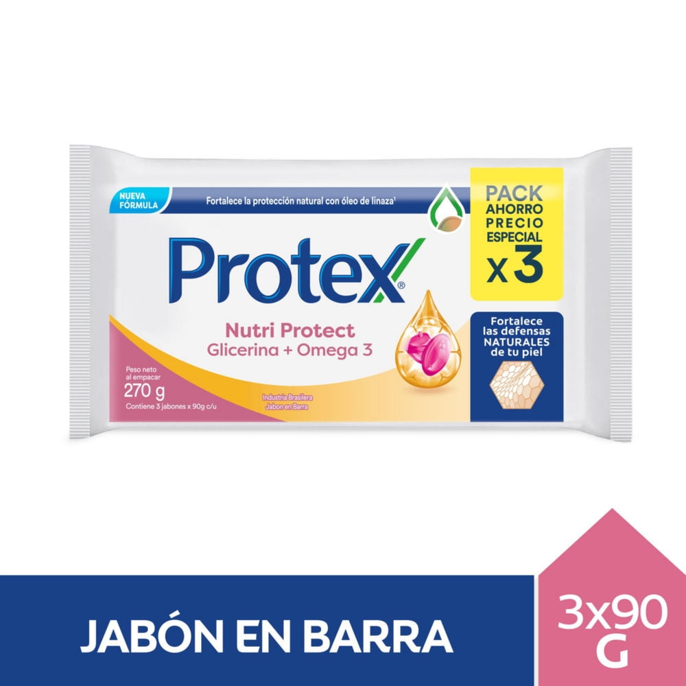 Jabón De Tocador Nutriprotect 90 g 3 Un Protex