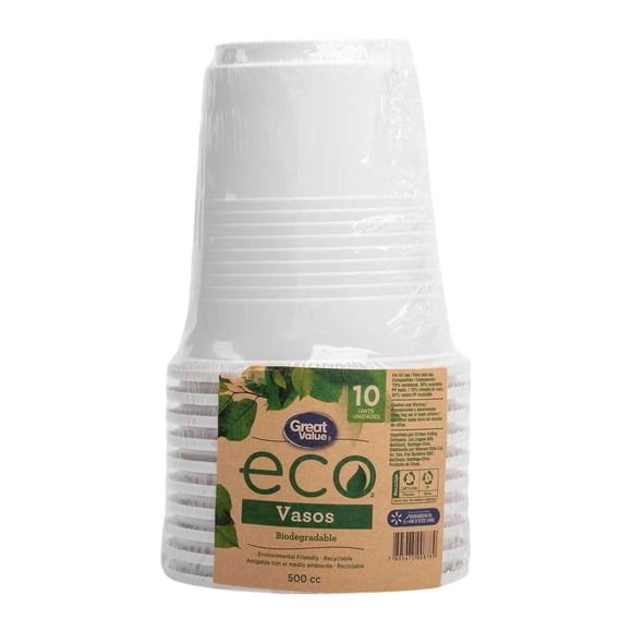 Vaso Biodegradable 350 cc, 10 Un
