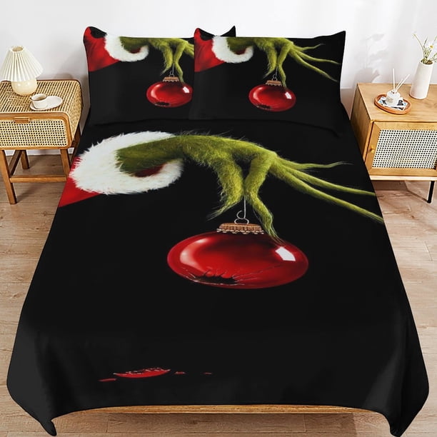 Christmas Grinc-h Grin-ch Christmas Grinc-h Grin-ch Bedding Set Sheet Set for Kids Adults,All Season Lightweight