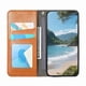 thumbnail image 2 of Funda tipo cartera para Samsung Galaxy A52 5G de piel con cierre magnético, ranuras para tarjetas y correa para la muñeca Marrón, 2 of 6