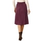 thumbnail image 3 of INSPIRE CHIC Falda Midi de Pana de Cintura Alta para Mujer, Línea A, con Botones al Frente, Plisada, con Cinturón y Bolsillos, Burdeos M, 3 of 6