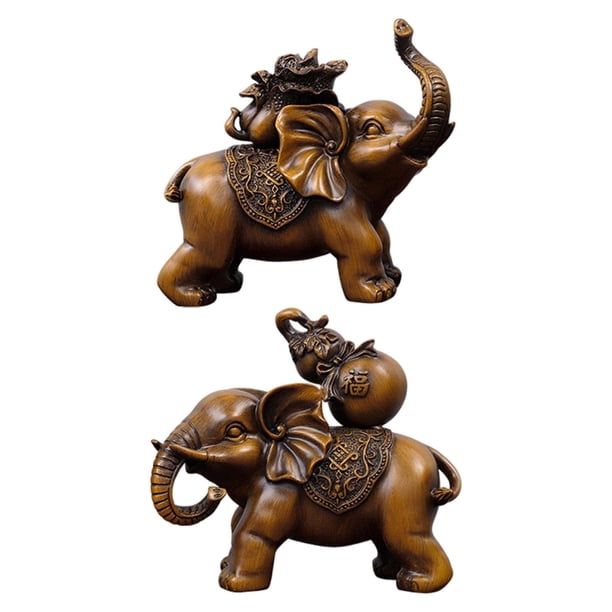 Colección De Estatuas De Elefante, Figurita De Elefante Para Gabinete, Mesa, Festival, 2 Uds.