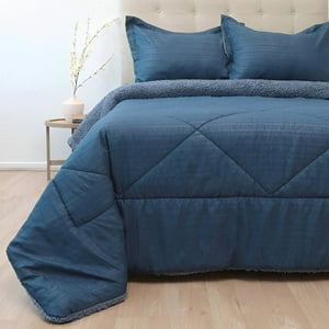 Plumón Outboss Deluxe 3 Plazas / Sherpa Azul – Doral 270×240 Cm.