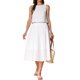 thumbnail image 2 of INSPIRE CHIC Conjuntos de Falda de 2 Piezas para Mujer, Top Corto sin Mangas y Falda Midi en Línea A, Conjuntos Casuales de Verano Beige XS, 2 of 6