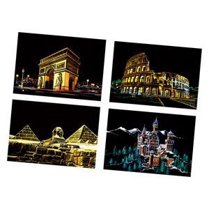 Bothyi - 4 Tarjetas De Papel Para Rascar, Adornos, Tarjetas De Papel Para Grafiti, Dibujo, Arte, Artesanía, Estilo A