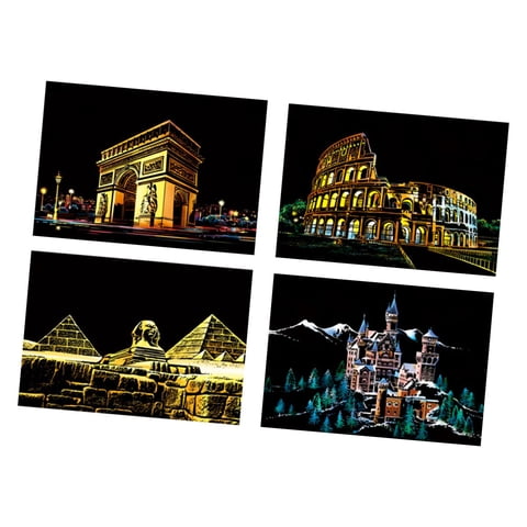 Bothyi - 4 Tarjetas De Papel Para Rascar, Adornos, Tarjetas De Papel Para Grafiti, Dibujo, Arte, Artesanía, Estilo A