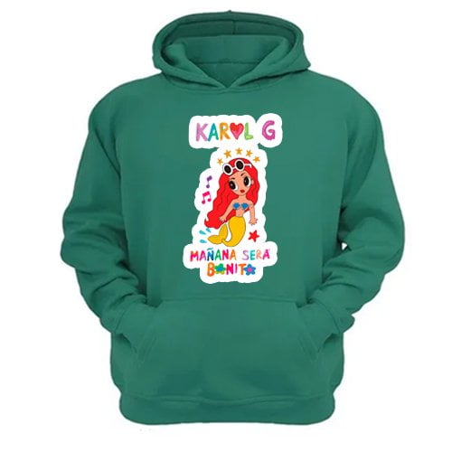 Genérico - Polerón Canguro Karol G Verde Aguamarina Talla Xl Unisex