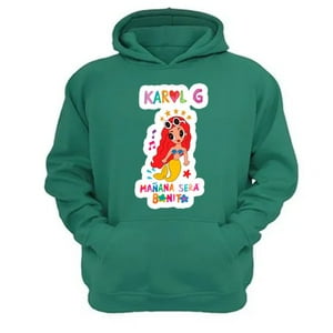 Genérico - Polerón Canguro Karol G Verde Aguamarina Talla Xs Unisex