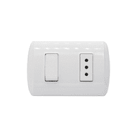 Bticino - Interruptor 9/12+ Enchufe 10A 220V Blanco Modus Plus