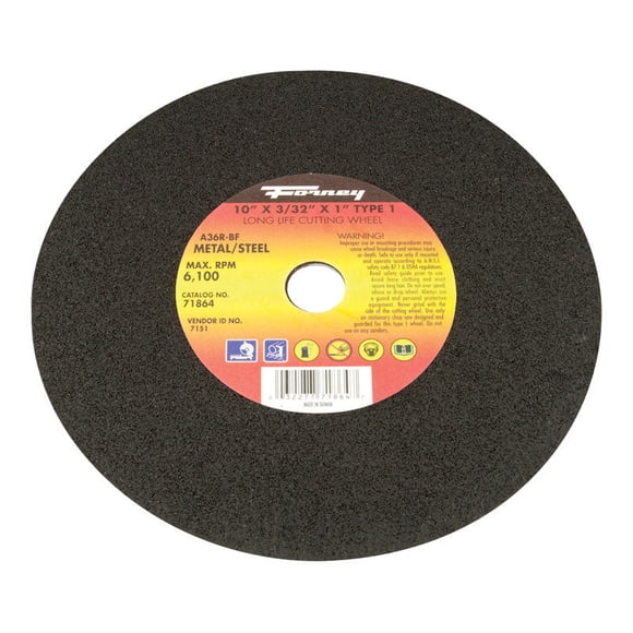 Disco de corte de metal Forney 71860, 25,4 cm x 3,2 mm, óxido de aluminio