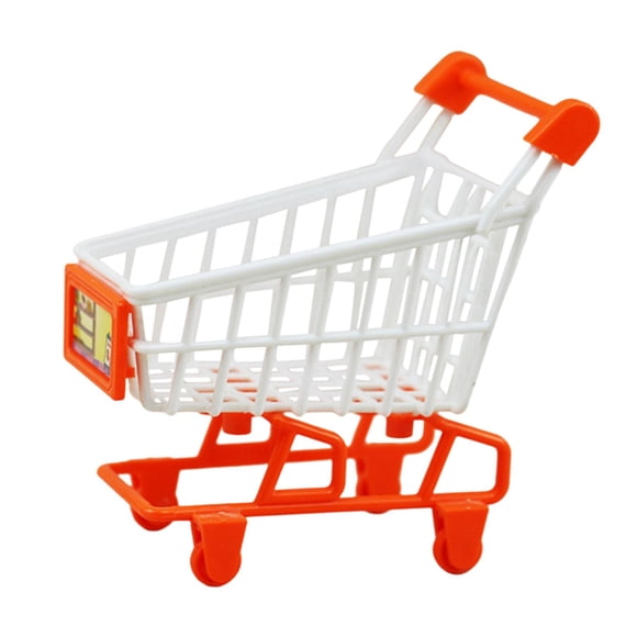 Carrito De La Compra Para Niños, Juguetes Fáciles De Empujar Para Juego De Simulación, Juego Para Bebés Y Niños, Naranja