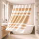 thumbnail image 1 of Cortina De Baño Diseño Impermeable Tela Bano + 12 Ganchos Aura Zeus beige, 1 of 10