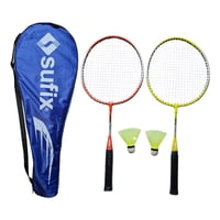 Set Bádminton 2 Raquetas + 2 Plumillas + Funda Sufix® Junior