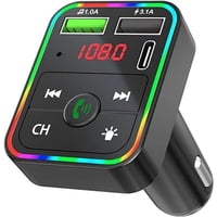 Impormaipu - Adaptador Transmisor Bluetooth Fm Radio Cargador Tipo C Y Usb Celular 2,1A Encendedor Cenicero Manos Libres Tipo C