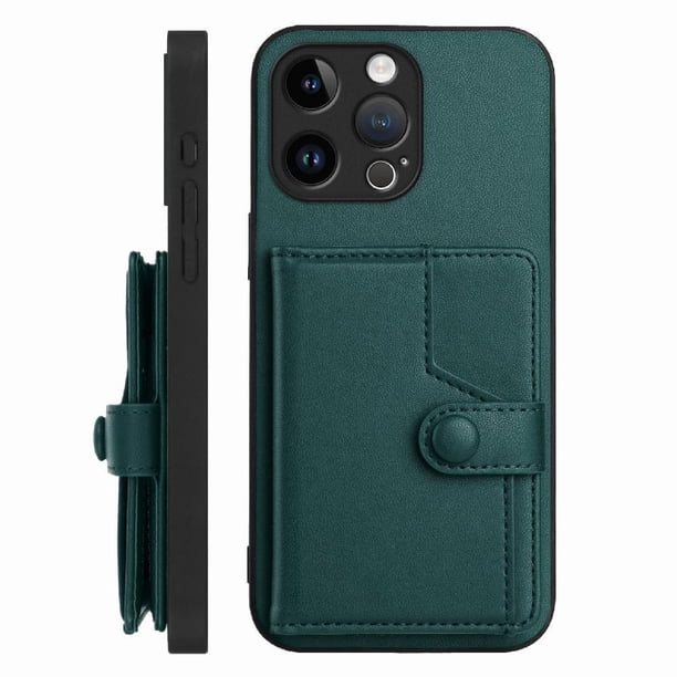 FOXDOCK Funda para iPhone 14 pro max con Bloqueo RFID - Diseño Elegante con Cierre de Botón