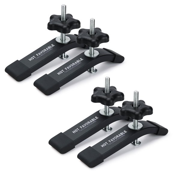 Abrazaderas para T-Track Hot Favorable 15 cm, paquete de 4, color negro