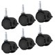 thumbnail image 1 of Uxcell 1.2" Ruedas Giratorias de Vástago Insertadas 6Pcs Nylon 360 Grados Ruedas Giratorias de Vástago con Freno para Reemplazo de Muebles Negro, 1 of 7