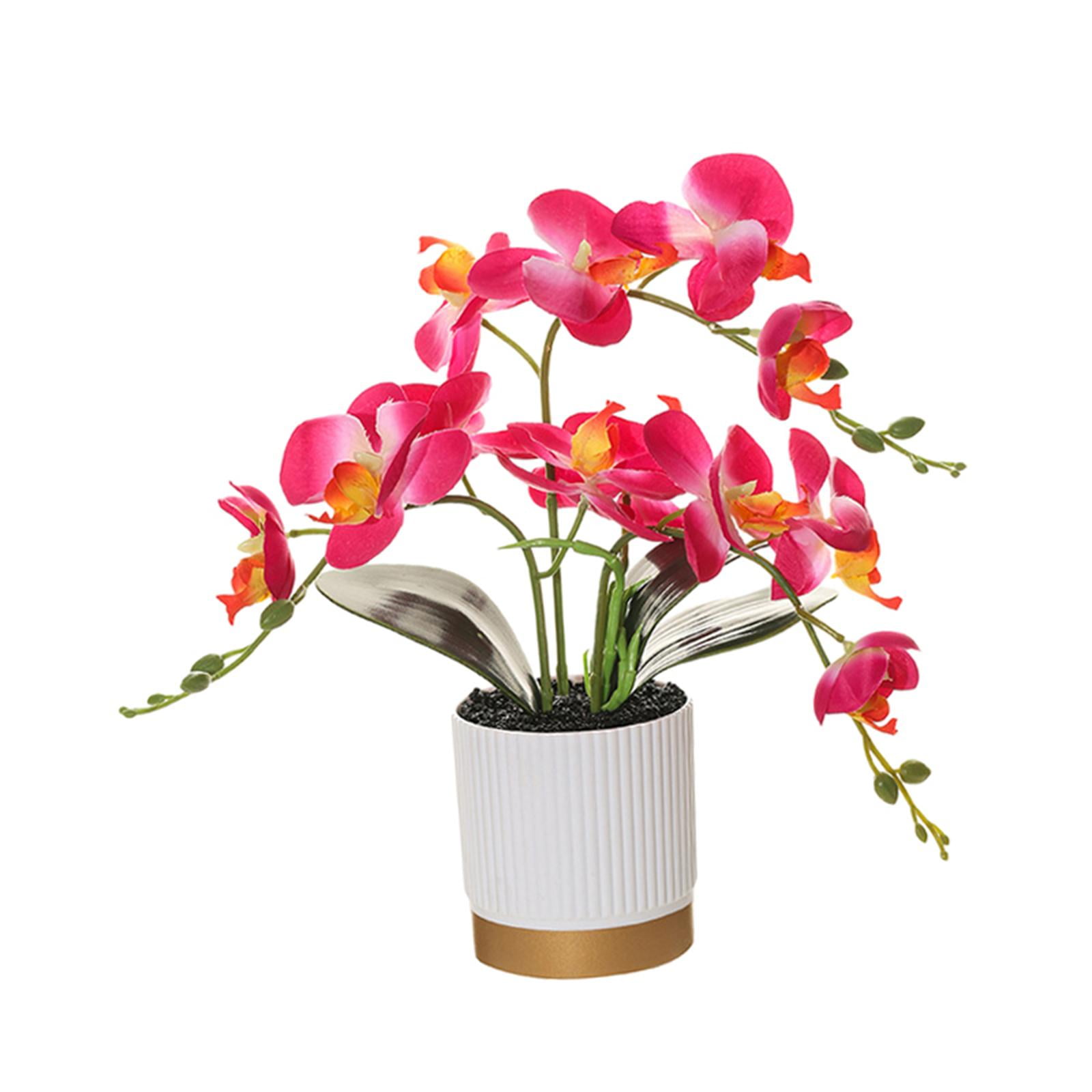 Magideal - Plantas En Macetas De Flores Artificiales, Simulación De Flores, Decoración Del Hogar, Bonsái, Orquídea De Imitación Para Boda, Inauguración De La , Amaranto