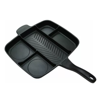 Genérico - Sartén Multiuso 5 En 1, Antiadherente, Horno Y Cocina, Color Negro