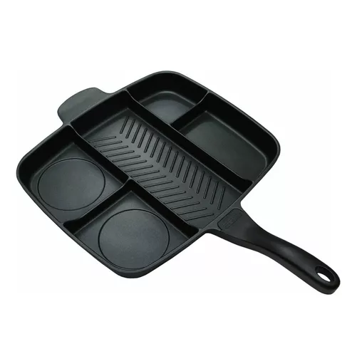 Genérico - Sartén Multiuso 5 En 1, Antiadherente, Horno Y Cocina, Color Negro