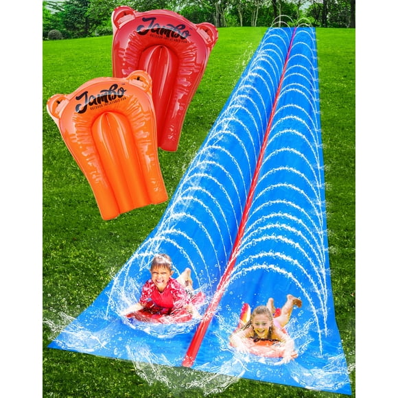 Tobogán acuático JAMBO Mega Splash and Slide de 40 pies con 2 tablas de bodyboard