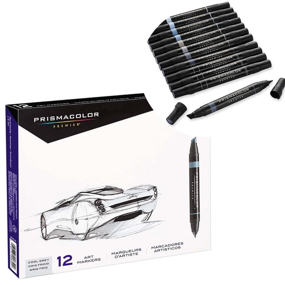 Marcador Prismacolor Premier 12 Colores Gris Frio