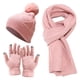 thumbnail image 1 of Conjunto de tres piezas de gorro, bufanda y guantes, cálido y aislante, gorro de punto grueso., 1 of 6