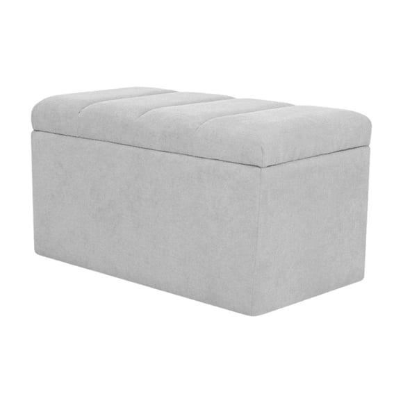 Banqueta HVM Baul Lineal Gris Felpa