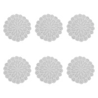 Magideal - 6 Manteles Individuales De Encaje Para Comedor, Antideslizantes, Redondos, De Diseño Vintage, Para Tazas, Jarrones, Para Encimeras, Hogar, Decoración Blanco
