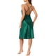 thumbnail image 3 of INSPIRE CHIC Camisón de satén con cuello drapeado para mujer sin mangas, sin espalda, vestido de dormir midi con abertura lateral M Verde, 3 of 6