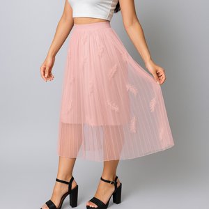 Flix Line - Maxifalda Larga Mujer Diseño Con Plumas