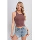 thumbnail image 3 of Top Corto Mujer Elasticado Sin Manga Acanalad Musculosa 7608, 3 of 3