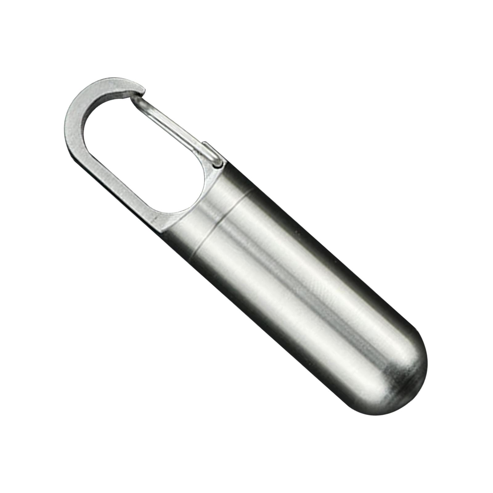 Magideal - Caja De Almacenamiento De Caja De Pastillas De Material Acero Inoxidable - Mini Dispensador De Pastillas Llavero Portátil Contenedor De Tableta - Soporte De S