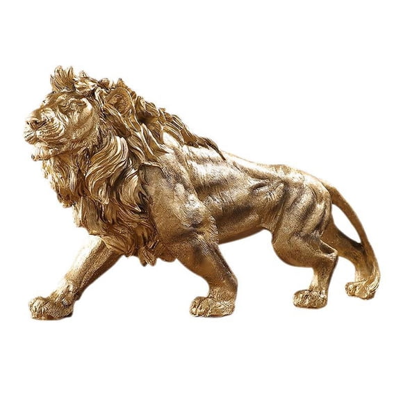 Mighty Lion King Estatua, Figuras Adorno Coleccionable Escultura de animales de estilo nórdico para estantería Escritorio Entrada Decoración