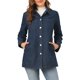 thumbnail image 5 of INSPIRE CHIC Chaquetas de Jean para Mujer de Regreso a Clases Mangas Largas Cintura con Lazo Abotonada Casual Chaqueta de Mezclilla XL Azul Oscuro, 5 of 8