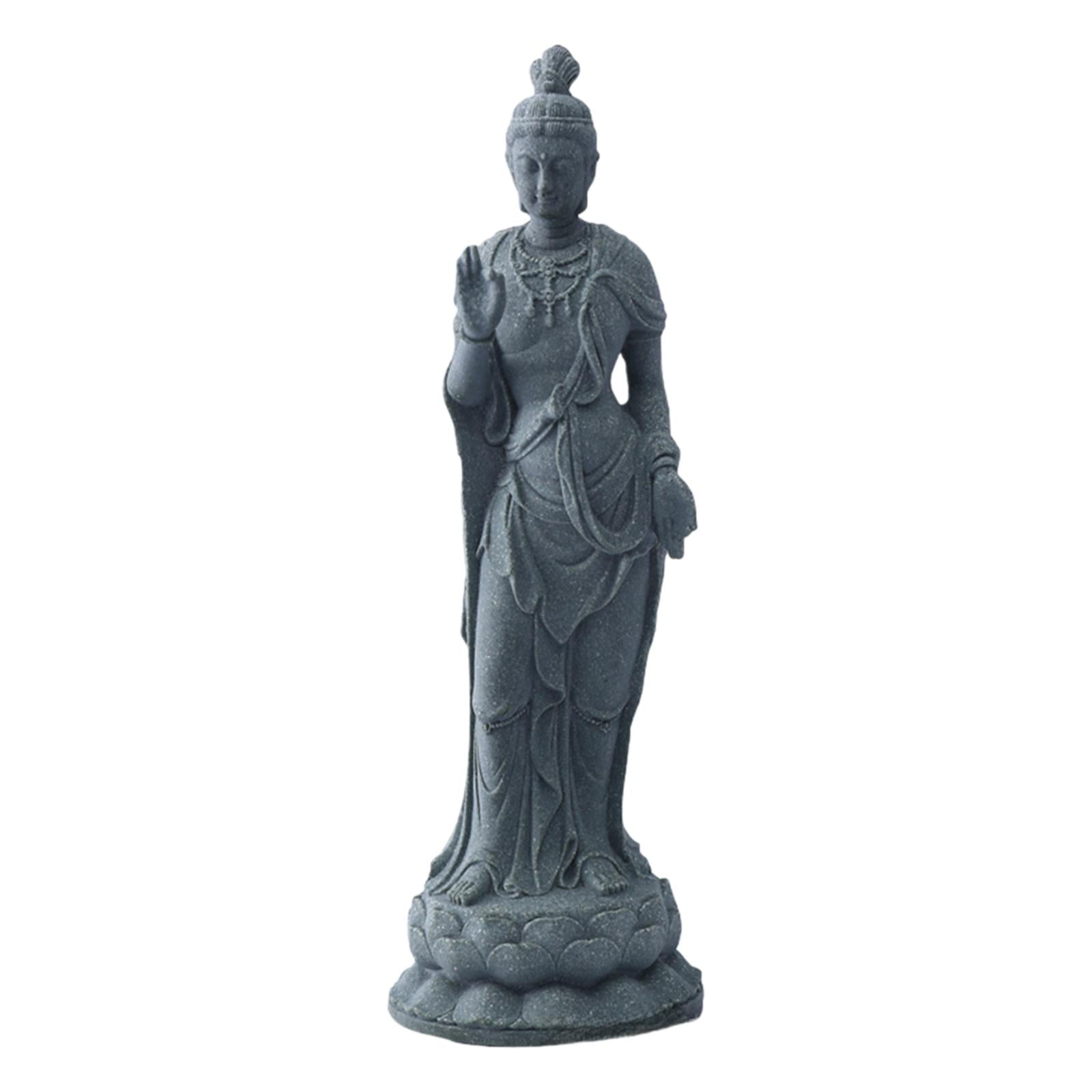 Magideal - Estatua De Guan Yin, Figura De Buda, Obra De Arte Chino, Escultura De Buda Femenino, Figura De Kuanyin Para Patio, Escritorio, Pasillo, Bonsái, Jardín