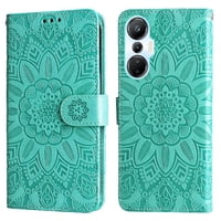 Funda Tipo Cartera Foxdock Para Infinix Hot 20S , Diseño Girasol En Relieve, Cuero Pu, Cierre Magnético, Soporte Y Tarjetero