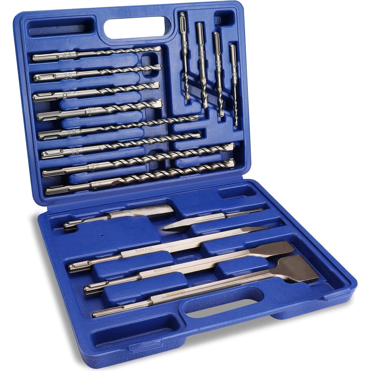 Set Brocas Y Cinceles Sdsplus 17pzs Workpro Carburo